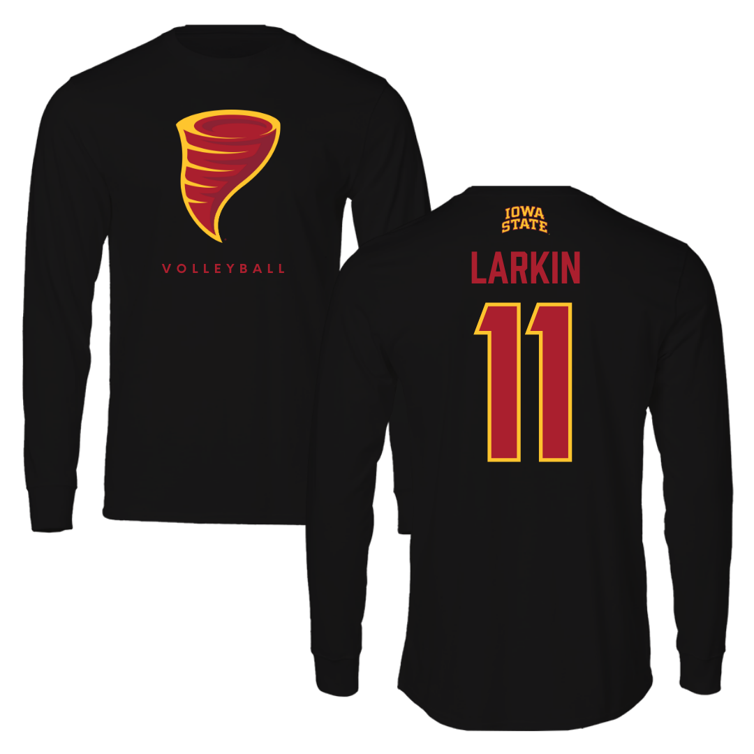 Iowa State University Volleyball Black Performance Long Sleeve - #11 Reaghan Larkin