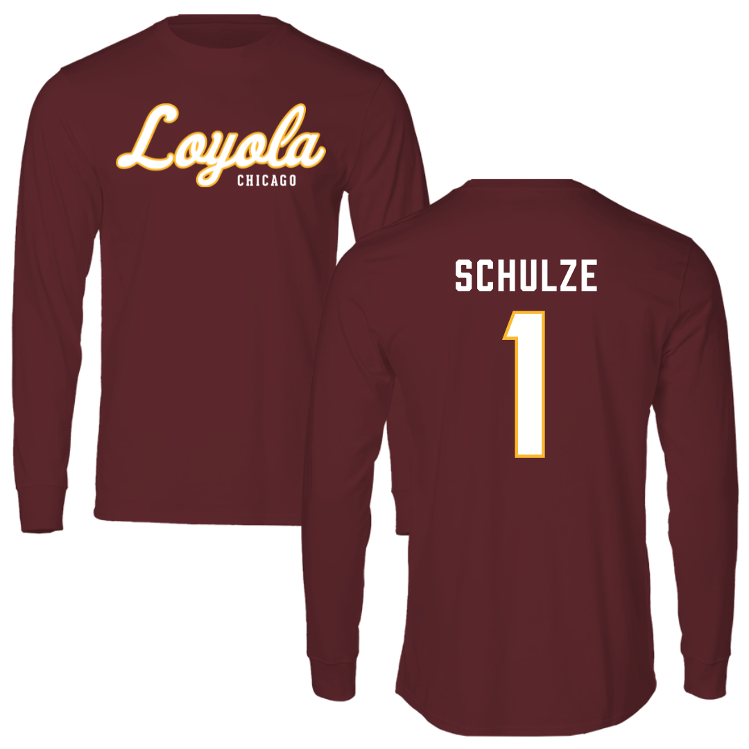 Loyola University-Chicago Volleyball Maroon Performance Long Sleeve - #1 Kylie Schulze