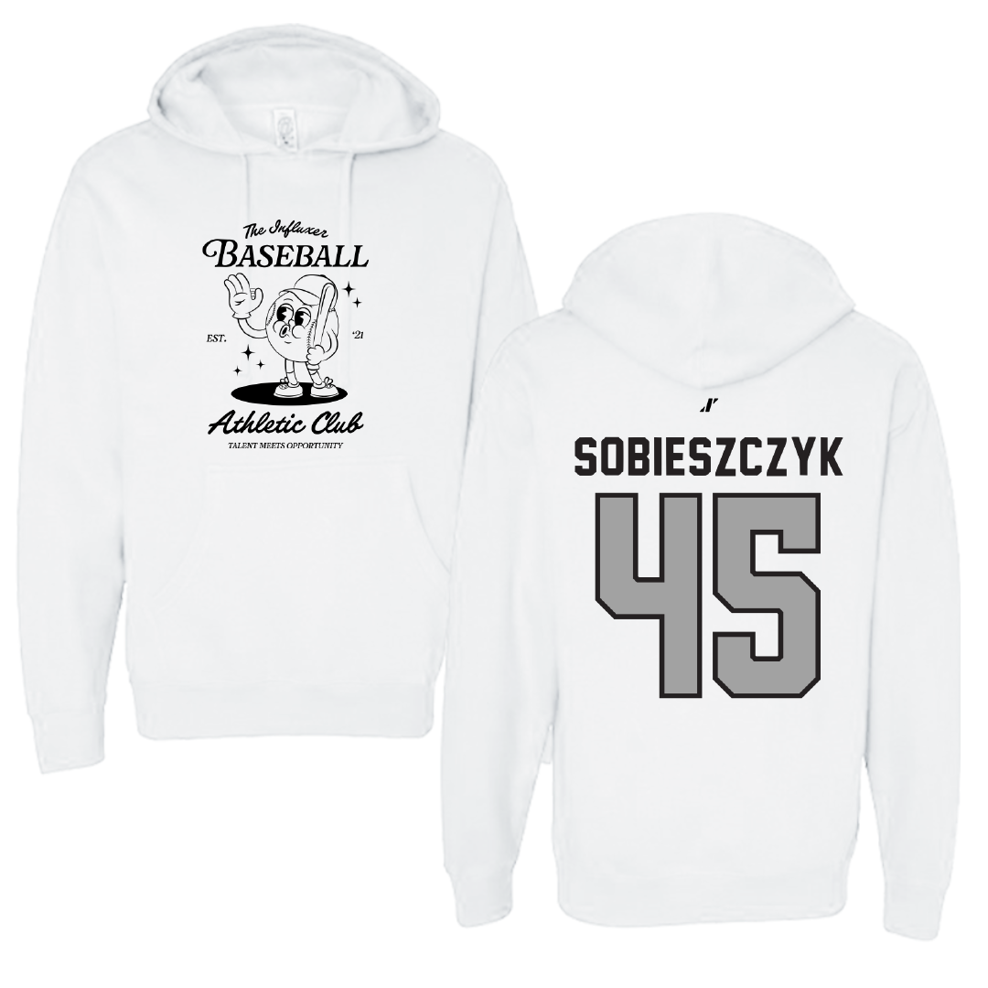 Baseball White Influxer Athletic Club Hoodie - #45 Isaac Sobieszczyk