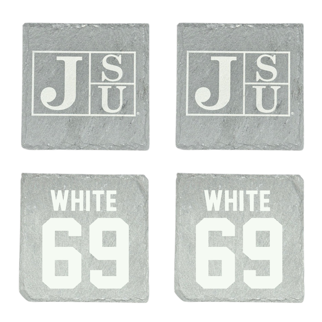 Jackson State University Football Stone Coaster (4 Pack)  - #69 Dequarious White