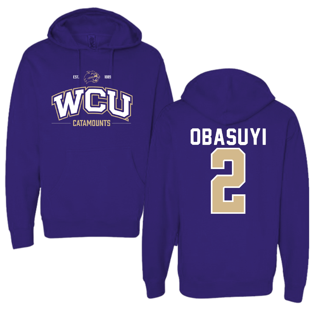 Western Carolina University Basketball Purple General Hoodie - #2 Kehinde Obasuyi
