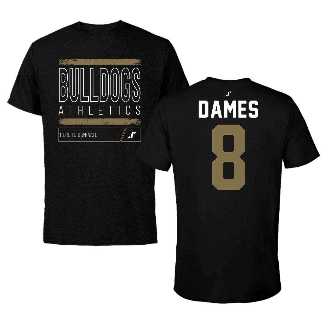 Bryant University Football Black Dominate Performance Tee - #8 Javin Dames