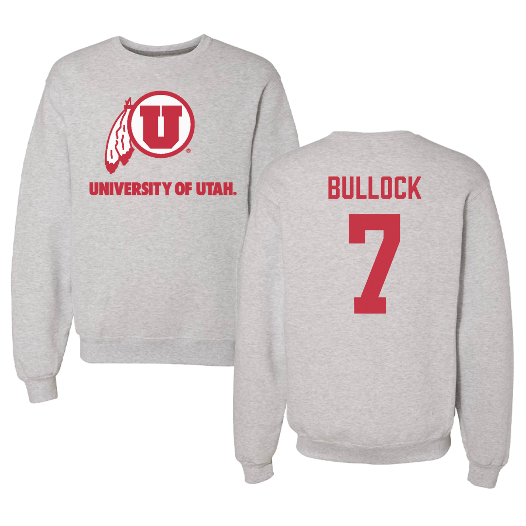 University of Utah Soccer Gray Crewneck - #7 Kelly Bullock