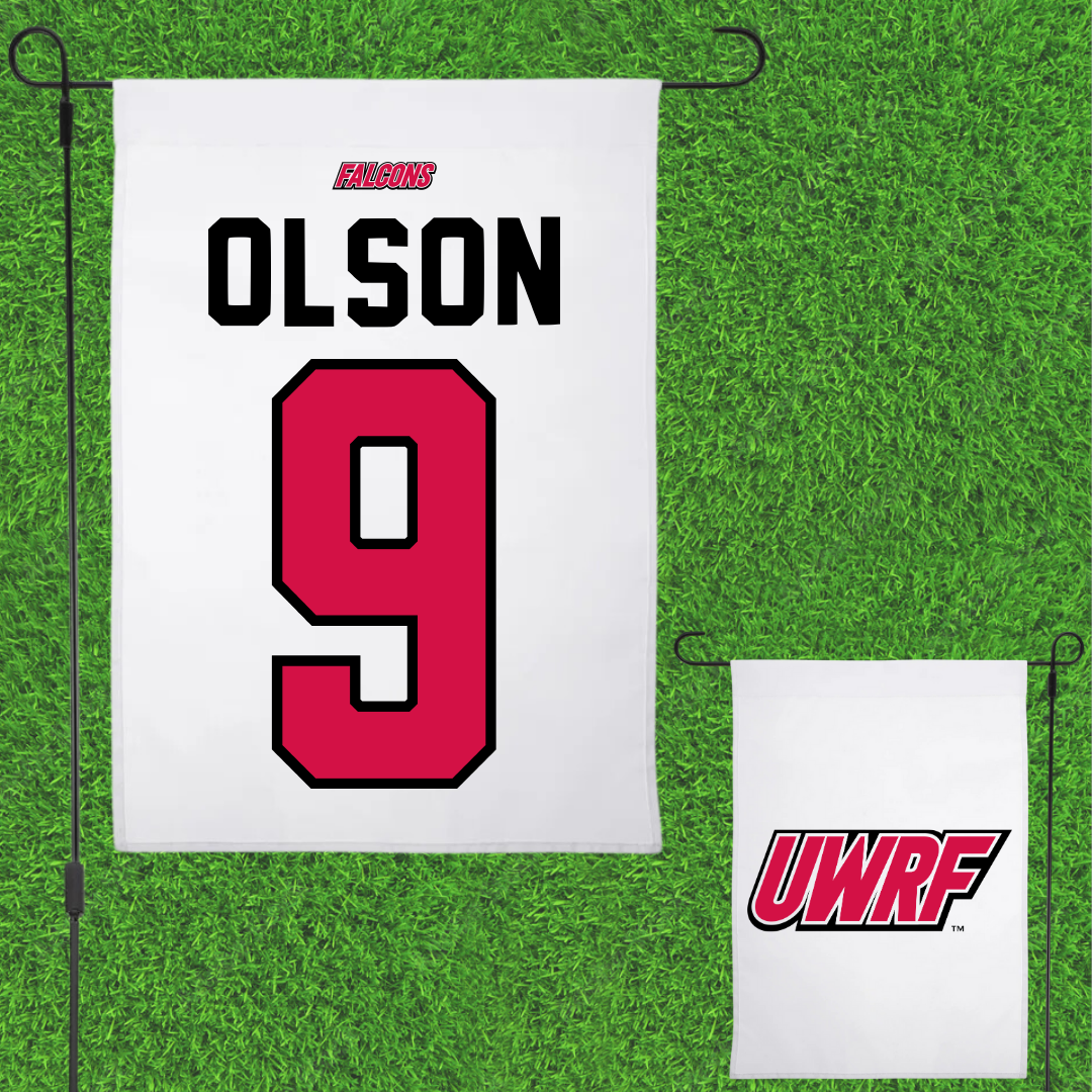 University of Wisconsin-River Falls Ice Hockey White Garden Flag - #9 Bailey Olson