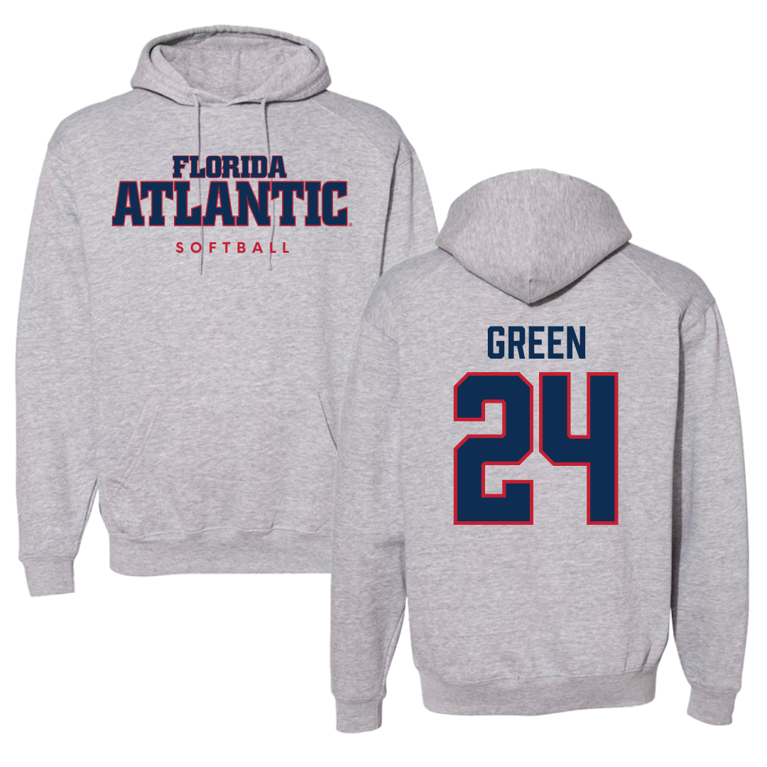 Florida Atlantic University Softball Gray Hoodie - #24 Hannah Green