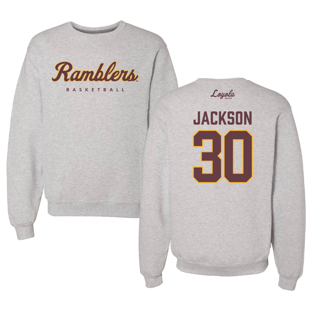 Loyola University-Chicago Basketball Gray Crewneck - #30 Destiny Jackson