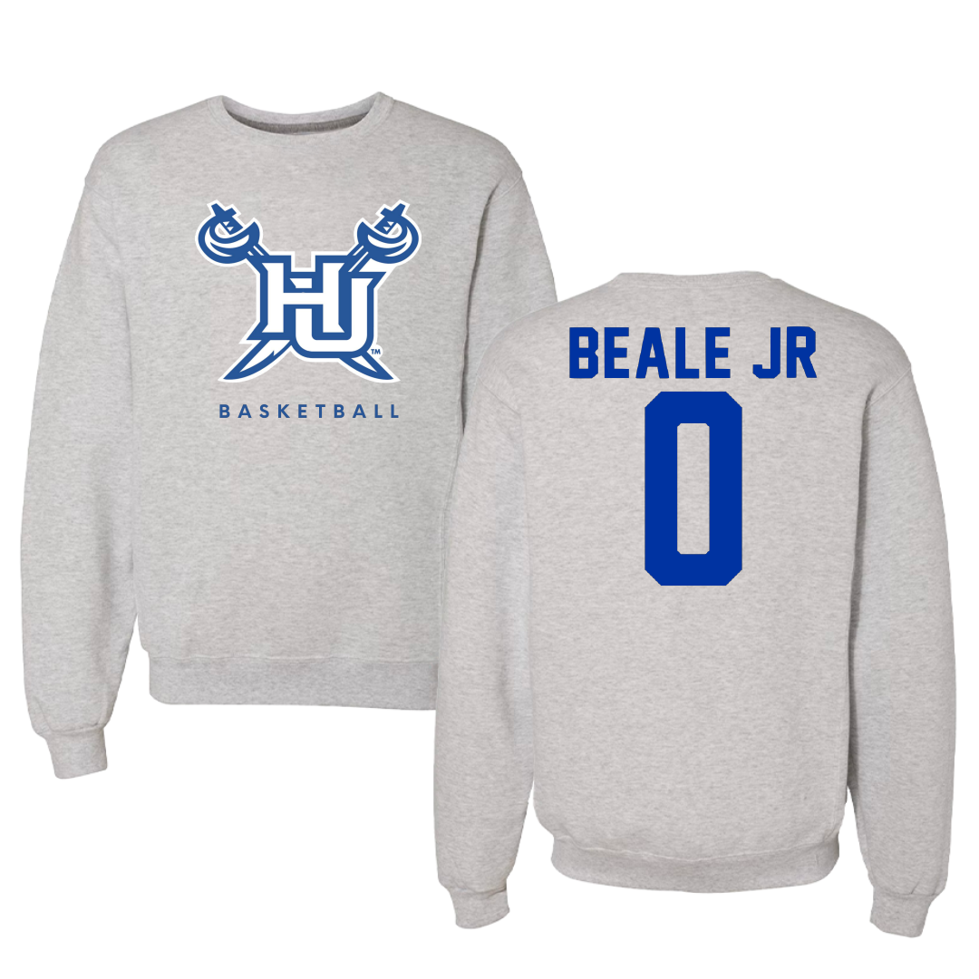 Hampton University Basketball Gray Crewneck - #0 George Beale Jr