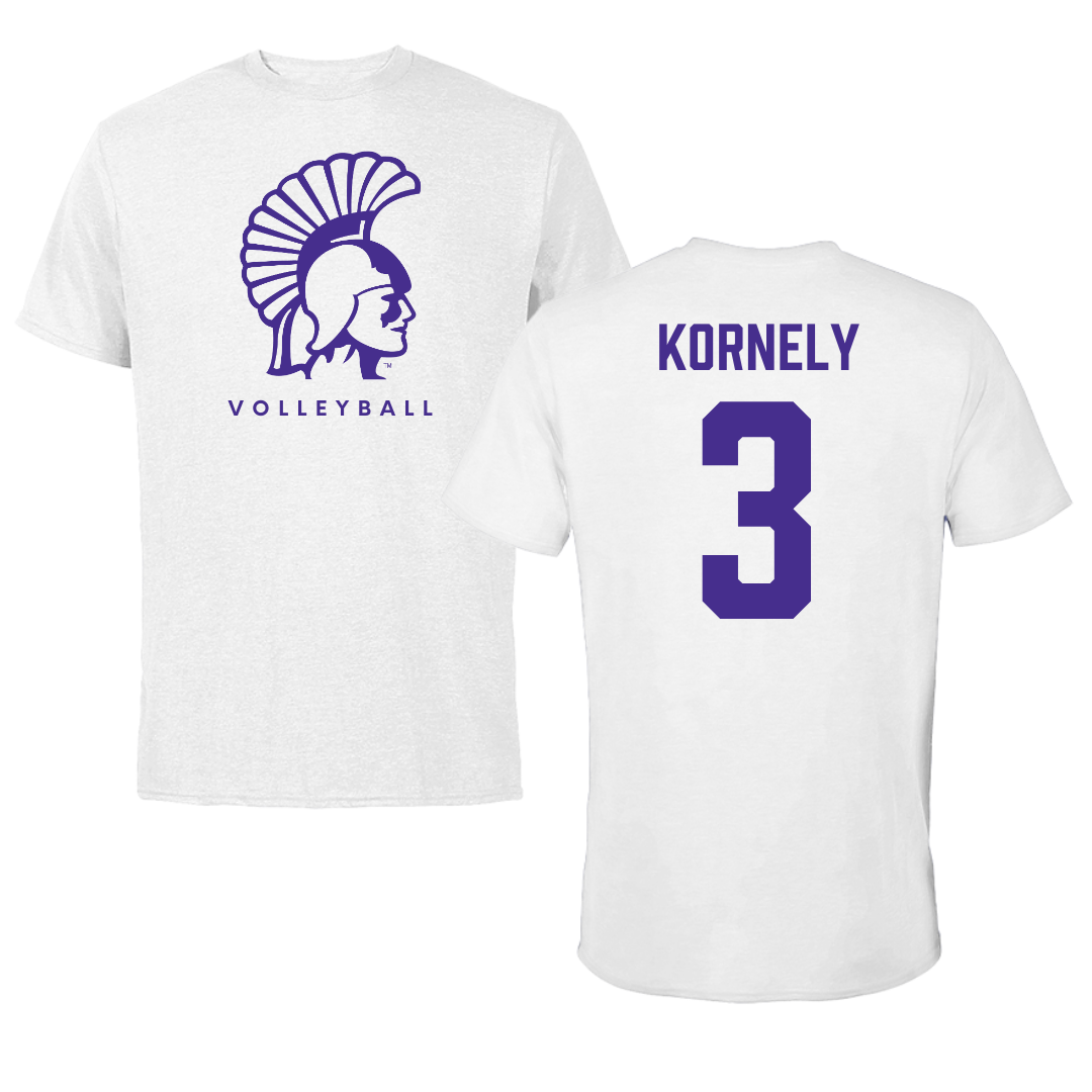 Winona State University Volleyball White Performance Tee - #3 Kenna Kornely