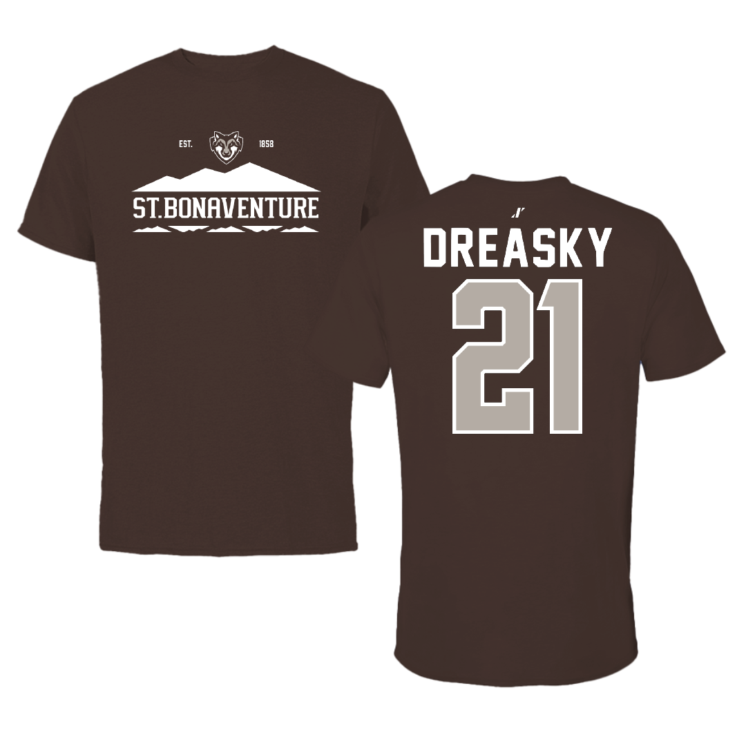 St. Bonaventure University Soccer Brown General Tee - #21 Avery Dreasky