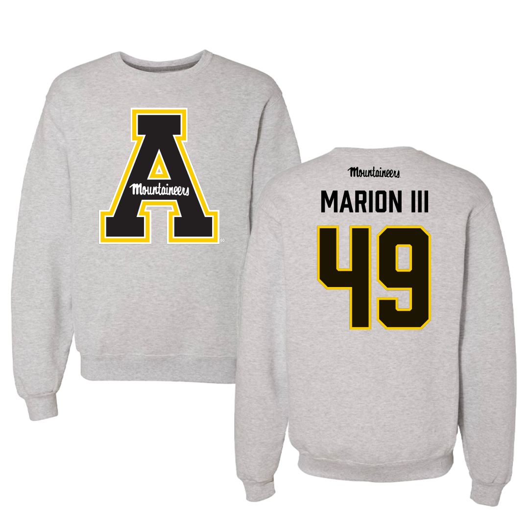 Appalachian State University Football Gray Crewneck - #49 Randy Marion III