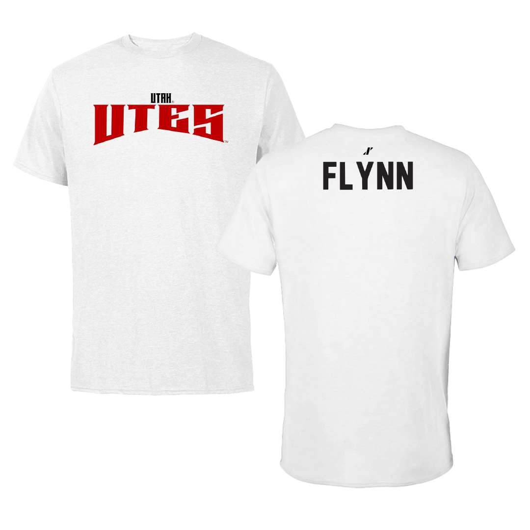 University of Utah Swimming & Diving White Classic Tee - Kelson Flynn