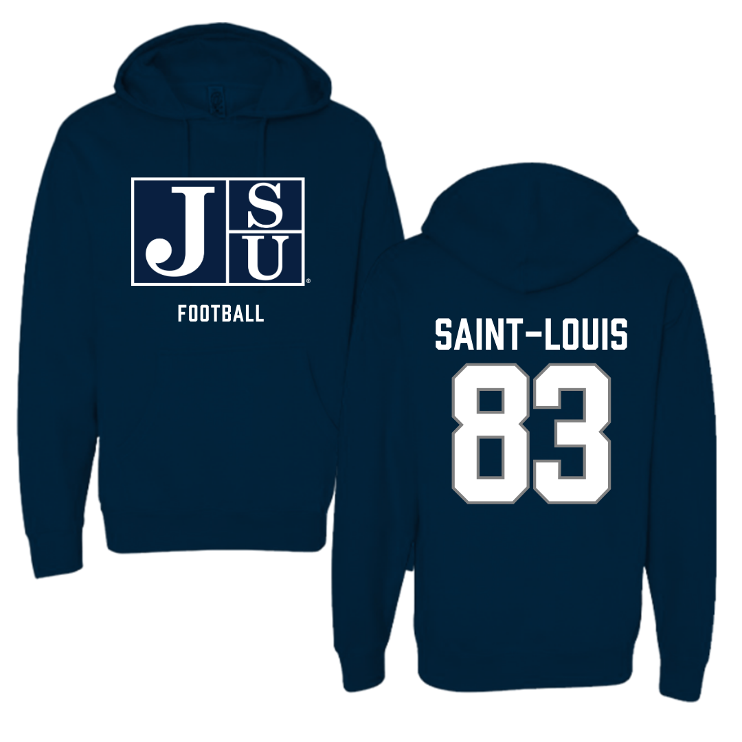 Jackson State University Football Navy Hoodie - #83 Sebastien Saint-Louis