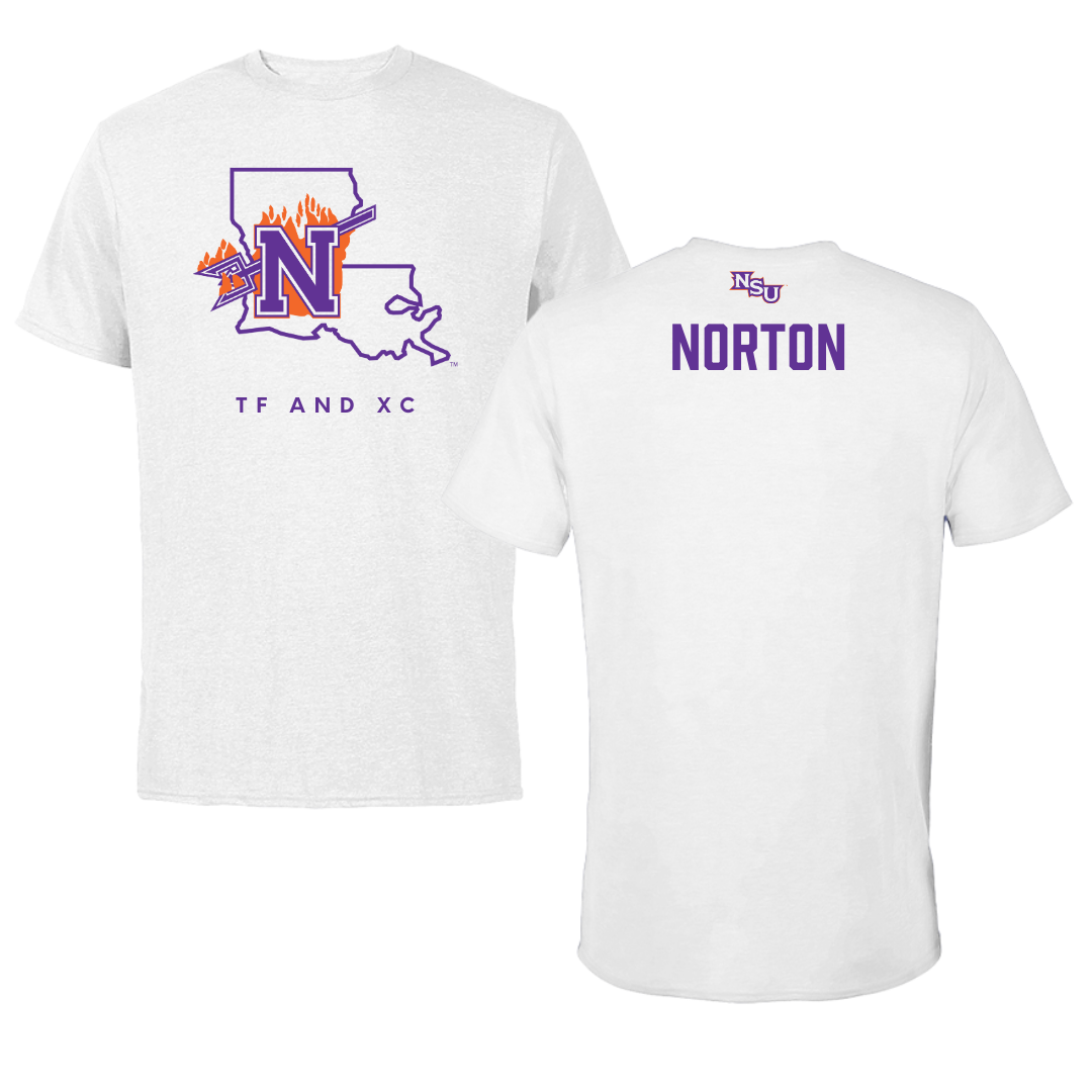 Northwestern State University TF and XC White Performance Tee - Robert Norton