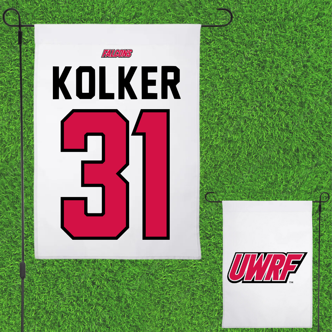 University of Wisconsin-River Falls Football White Garden Flag - #31 Jaden Kolker
