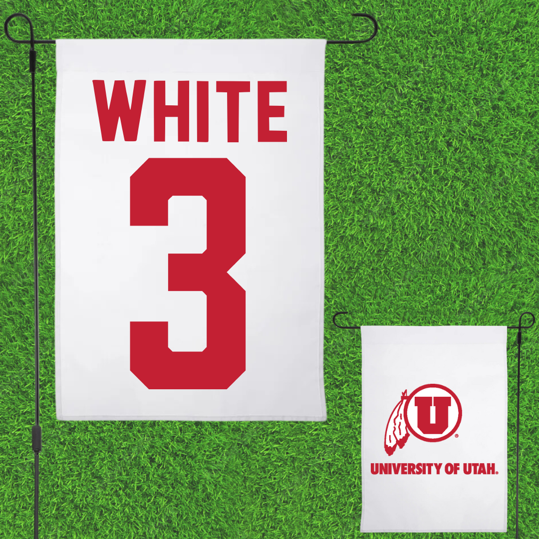 University of Utah Basketball White Garden Flag - #3 Lani White