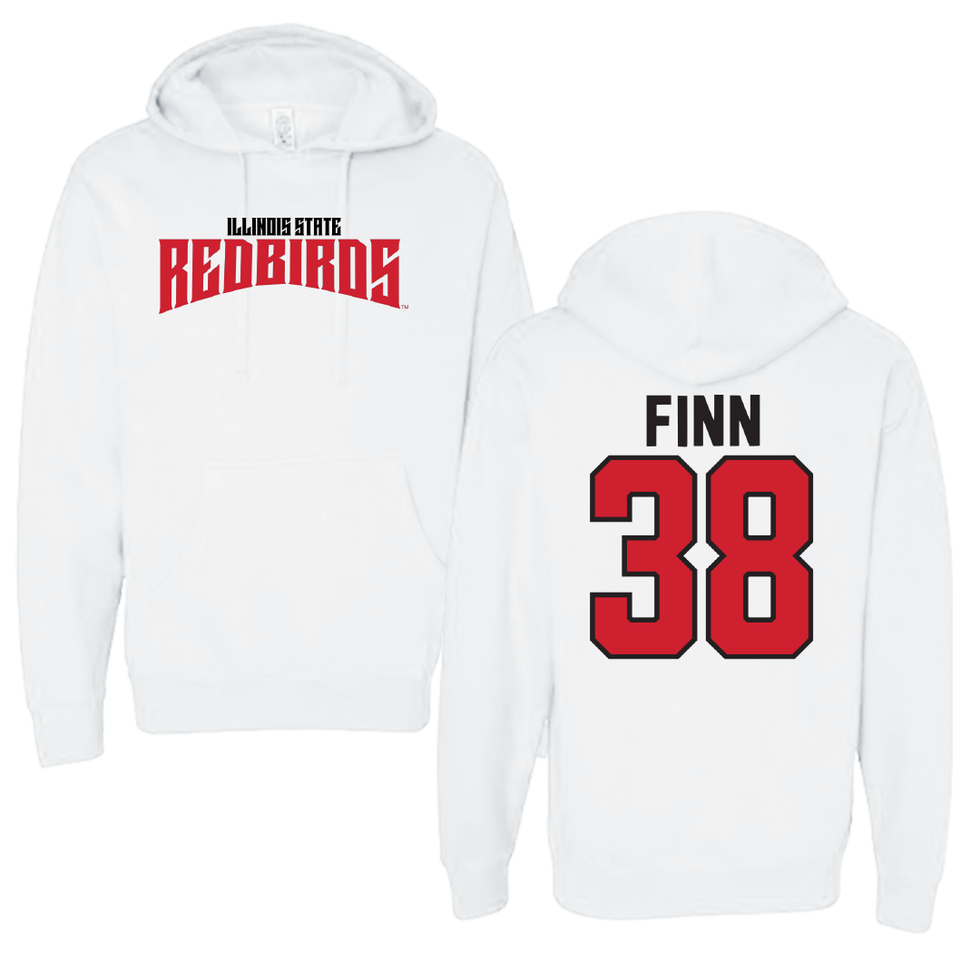 Illinois State University Baseball White Classic Hoodie - #38 Jack Finn