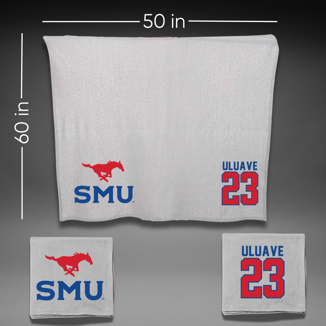 Southern Methodist University Volleyball Gray Blanket - #23 Sina Uluave