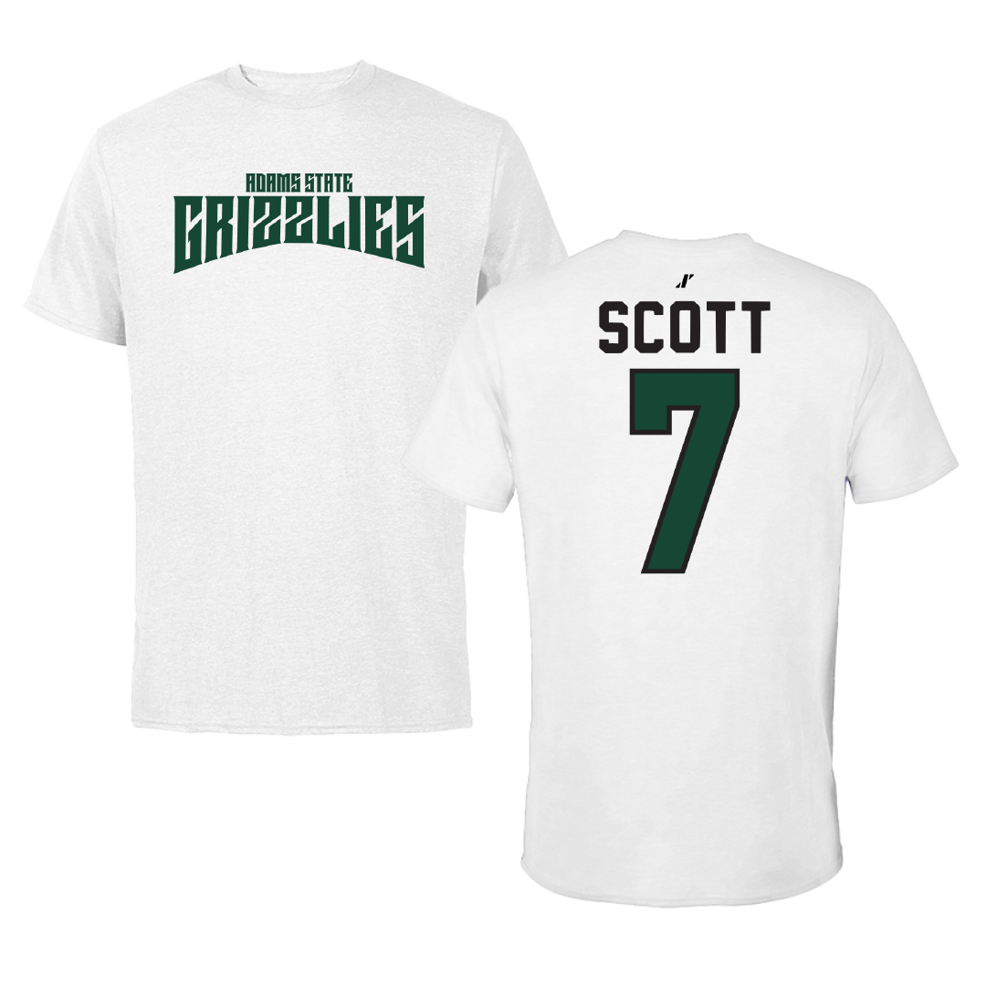 Adams State University Football White Classic Tee - #7 Jalen Scott