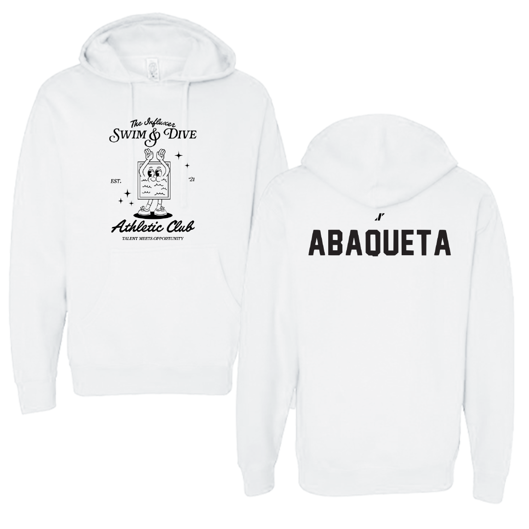 Swimming & Diving White Influxer Athletic Club Hoodie - Cameron Abaqueta