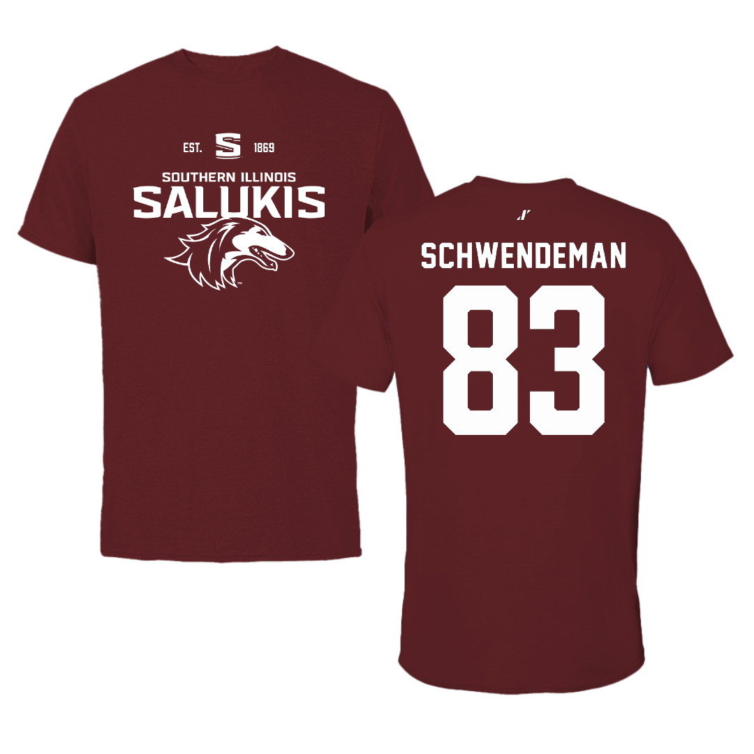 Southern Illinois University at Carbondale Football Maroon General Performance Tee - #83 Ryan Schwendeman