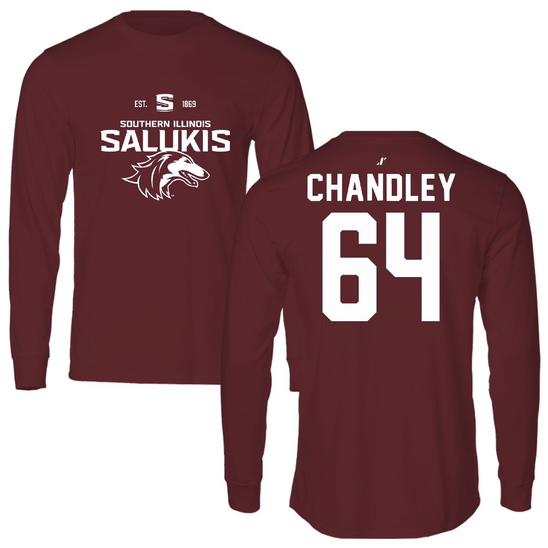 Southern Illinois University at Carbondale Football Maroon General Long Sleeve - #64 Ryan Chandley