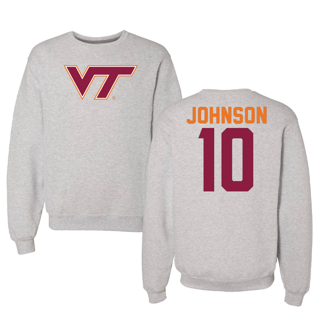 Virginia Tech Basketball Gray Crewneck - #10 Tyler Johnson