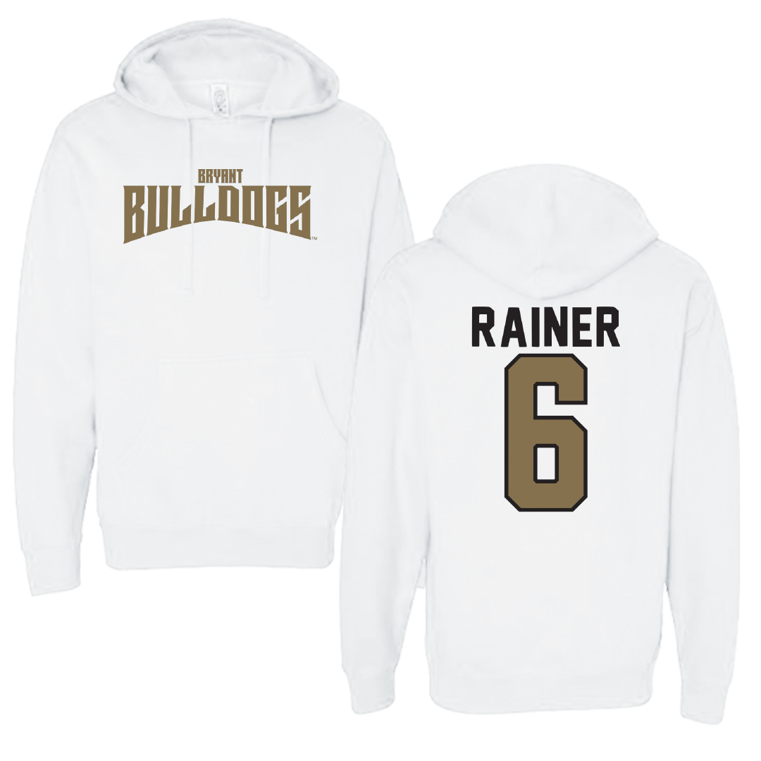 Bryant University Softball White Classic Hoodie - #6 Amira Rainer