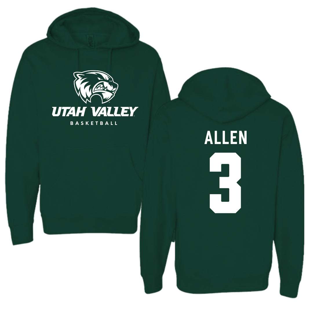 Utah Valley University Basketball Forest Green Hoodie - #3 Drake Allen