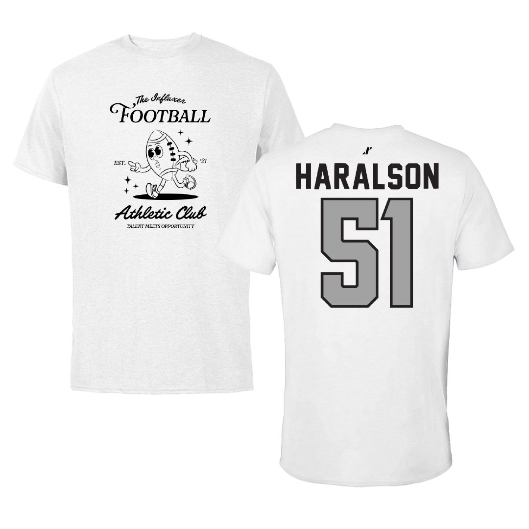 Football White Influxer Athletic Club Tee - #51 Alex Haralson