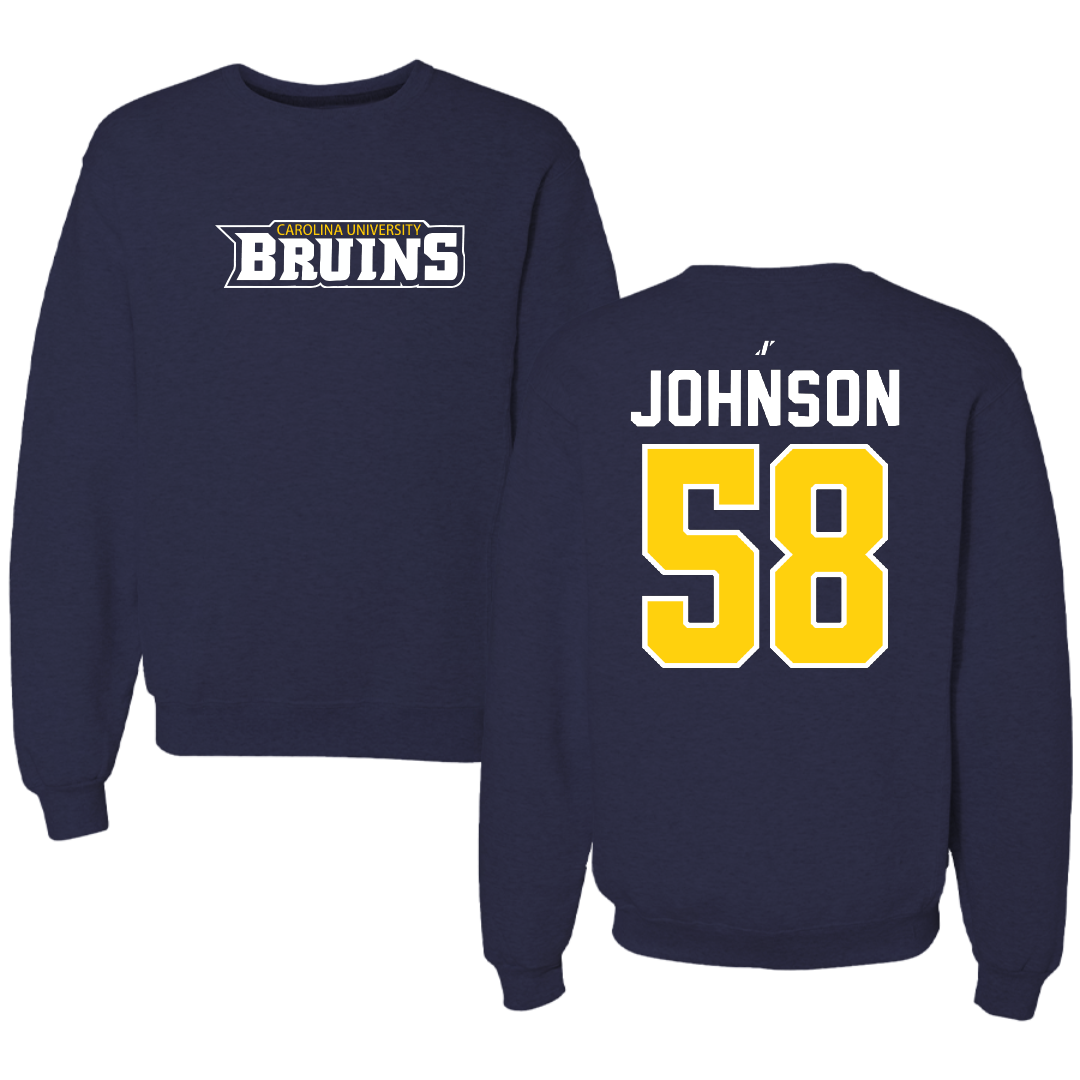 Carolina University Baseball Navy Crewneck - #58 Brandon Johnson