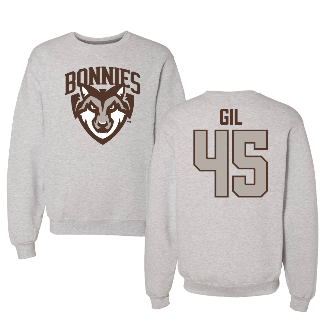 St. Bonaventure University Baseball Gray Crewneck - #45 Samuel Gil