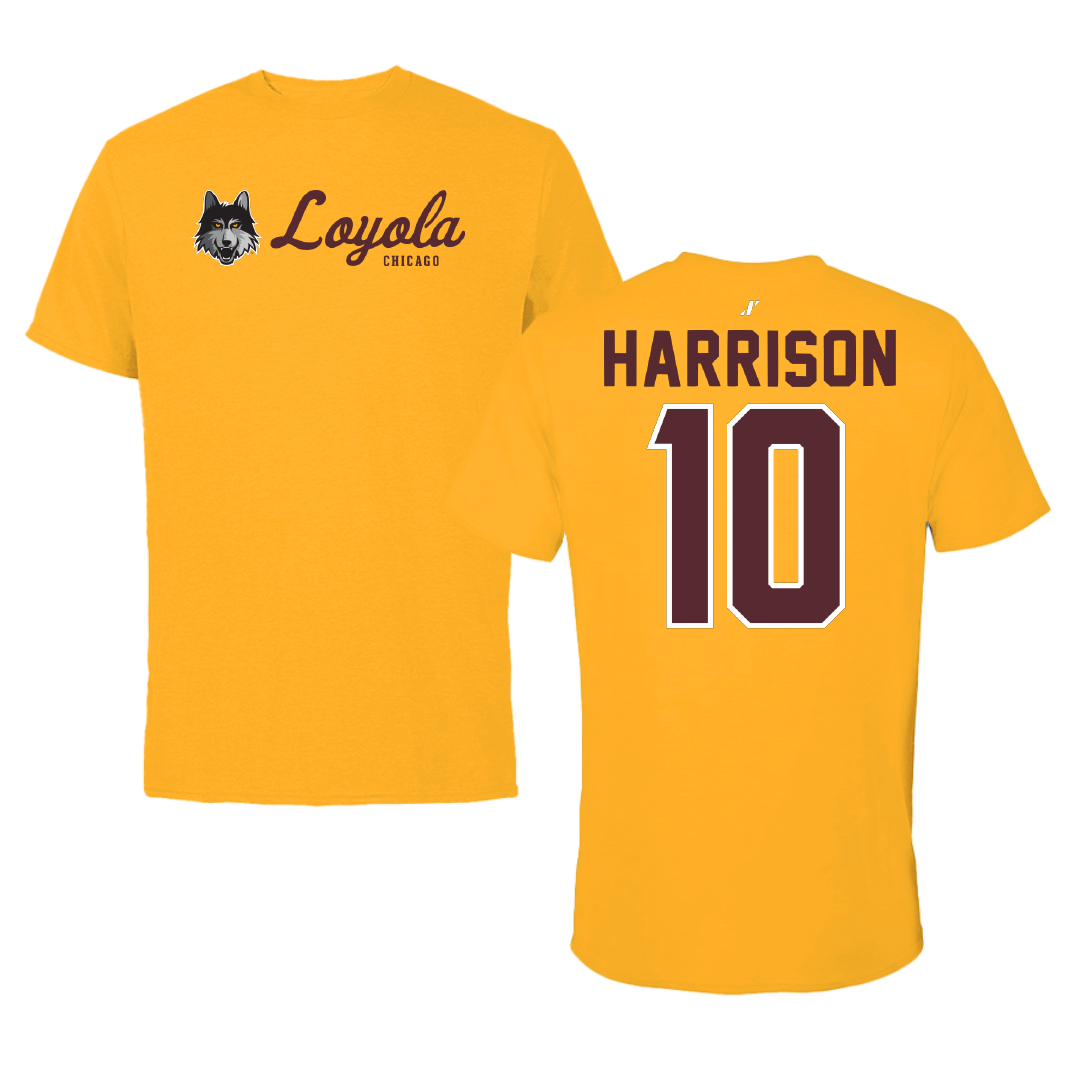 Loyola University-Chicago Soccer Gold General Tee - #10 Taylor Harrison
