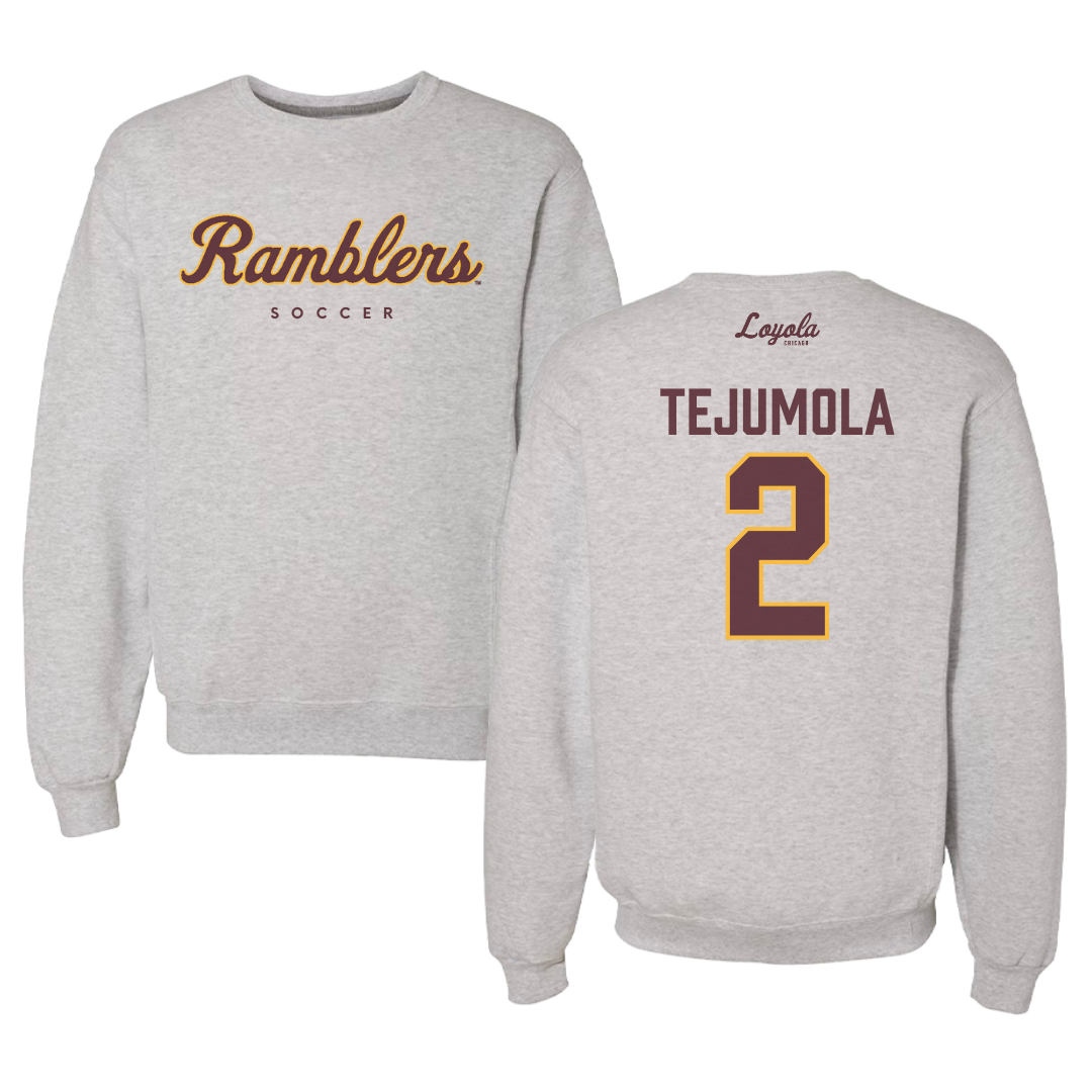 Loyola University-Chicago Soccer Gray Crewneck - #2 Kamran Tejumola