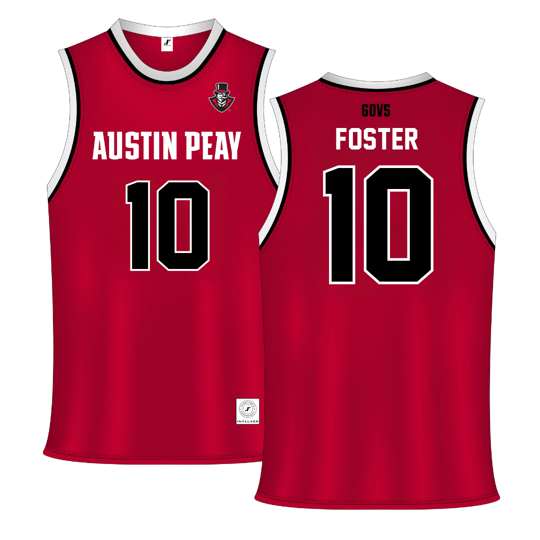 Austin Peay State University Red Basketball Jersey - #10 La’Nya Foster