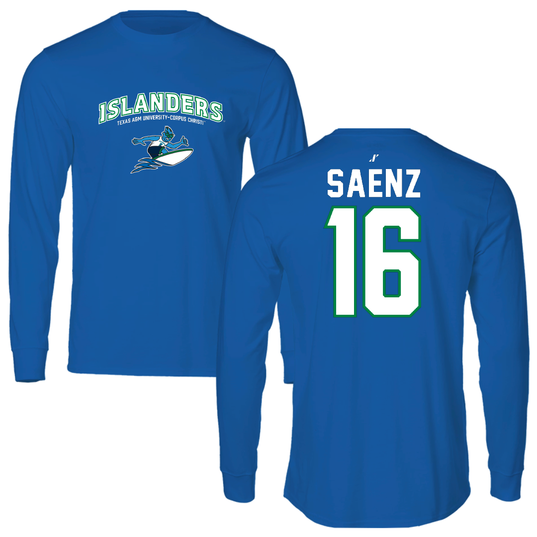 Texas A&M University-Corpus Christi Softball Blue General Performance Long Sleeve - #16 Ariella Saenz
