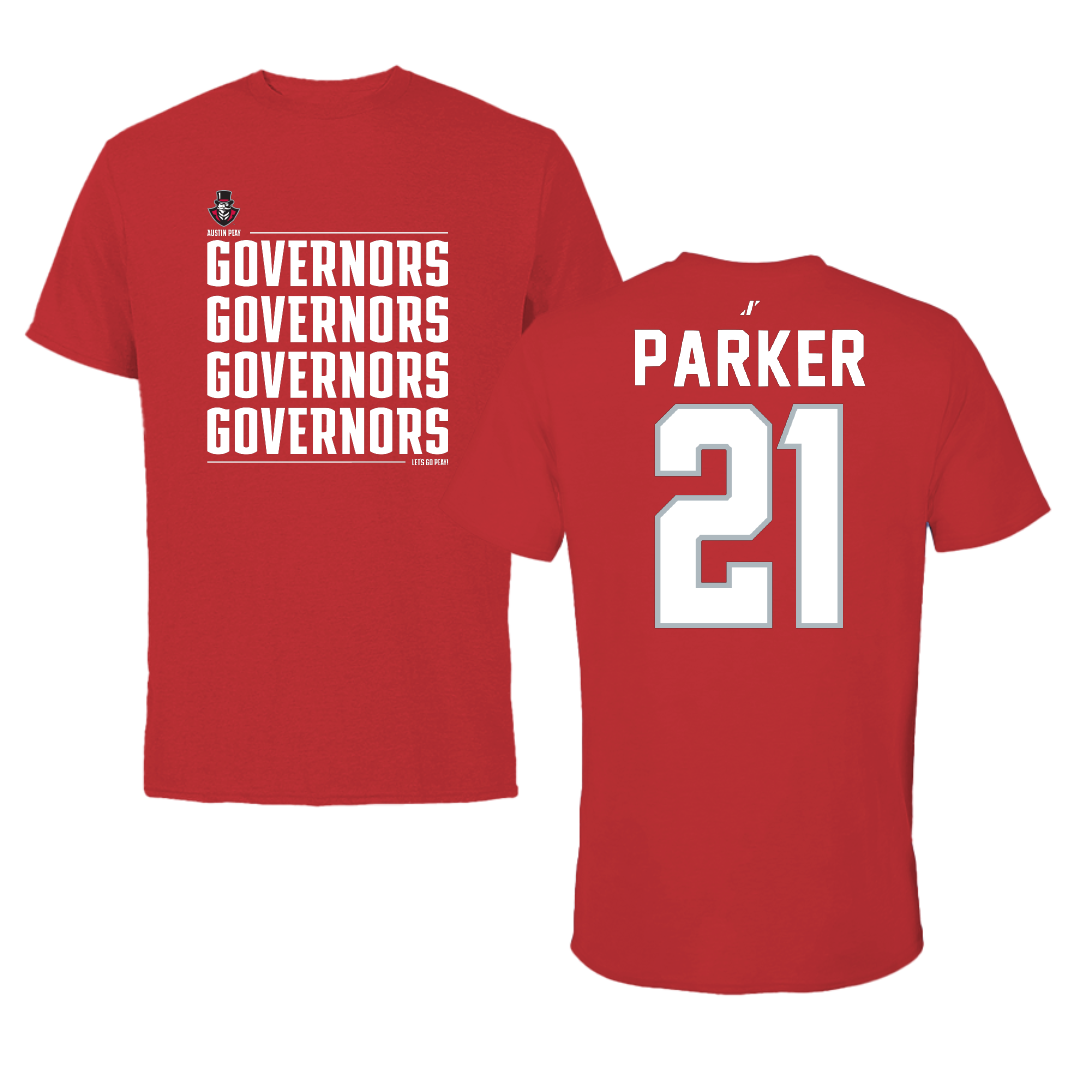 Austin Peay State University Football Red General Performance Tee - #21 Denver Parker