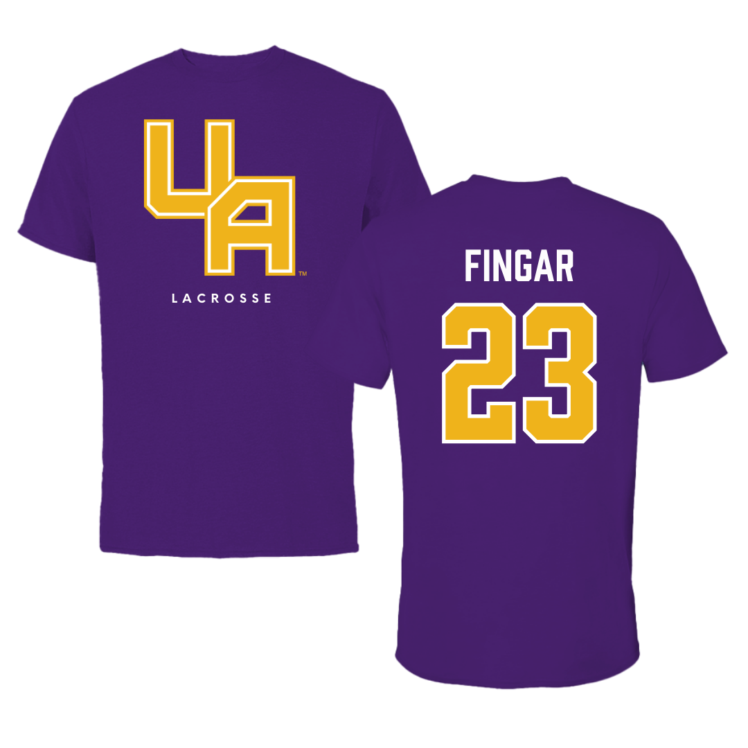 University at Albany Lacrosse Purple Block Tee - #23 Conner Fingar