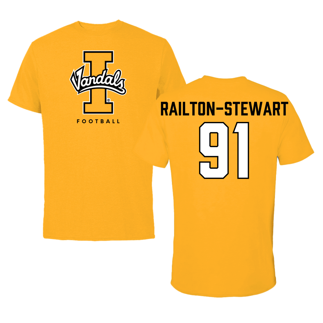 University of Idaho Football Gold Performance Tee - #91 Malakai Railton-Stewart