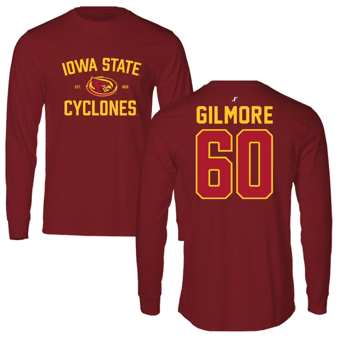 Iowa State University Football Cardinal General Long Sleeve - #60 Aidan Gilmore