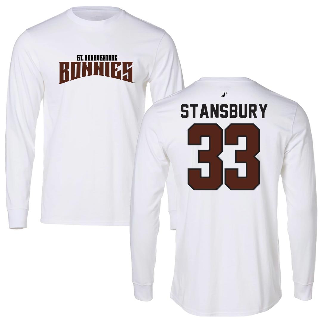 St. Bonaventure University Soccer White Classic Long Sleeve - #33 Kendall Stansbury