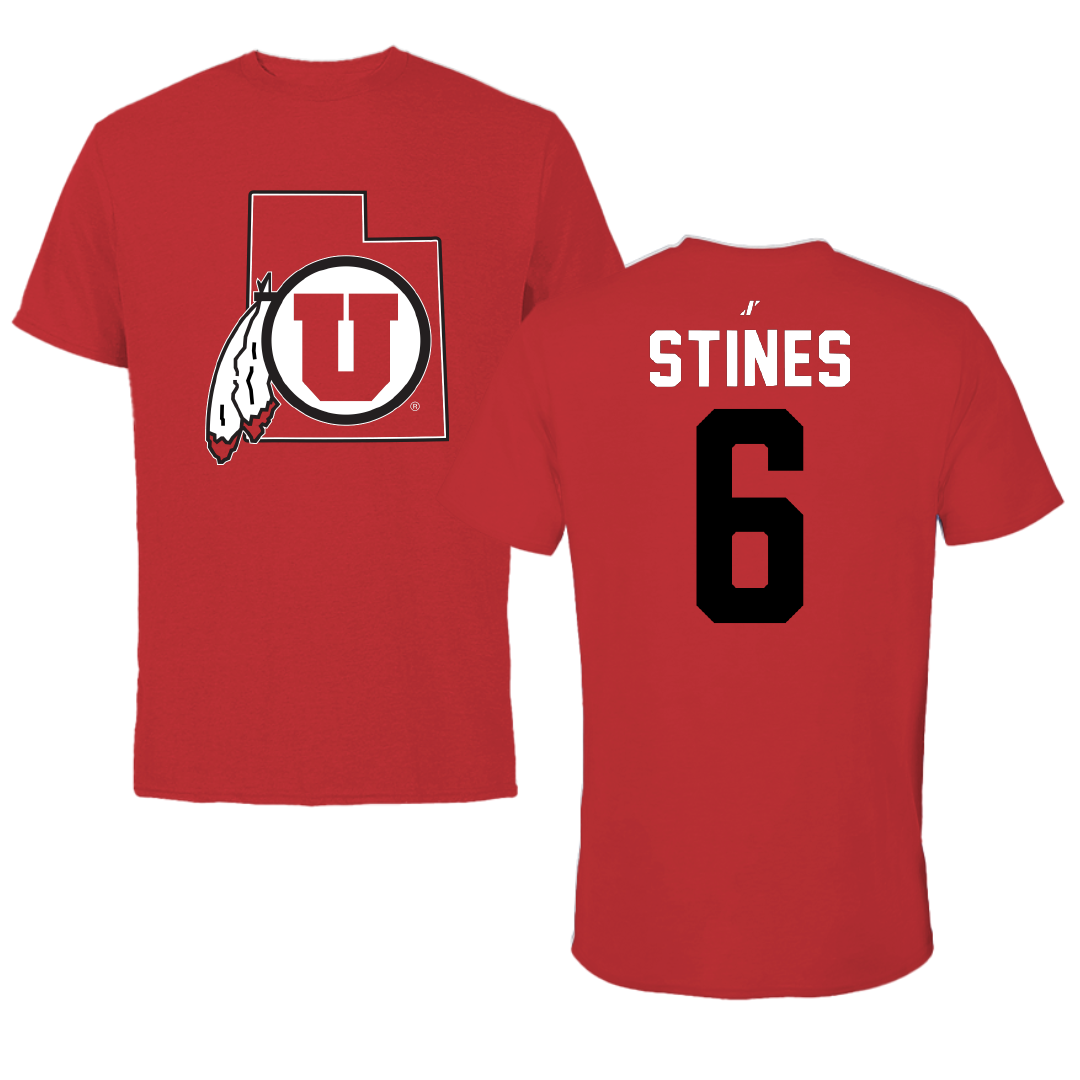 University of Utah Lacrosse Red State Performance Tee - #6 Ryan Stines