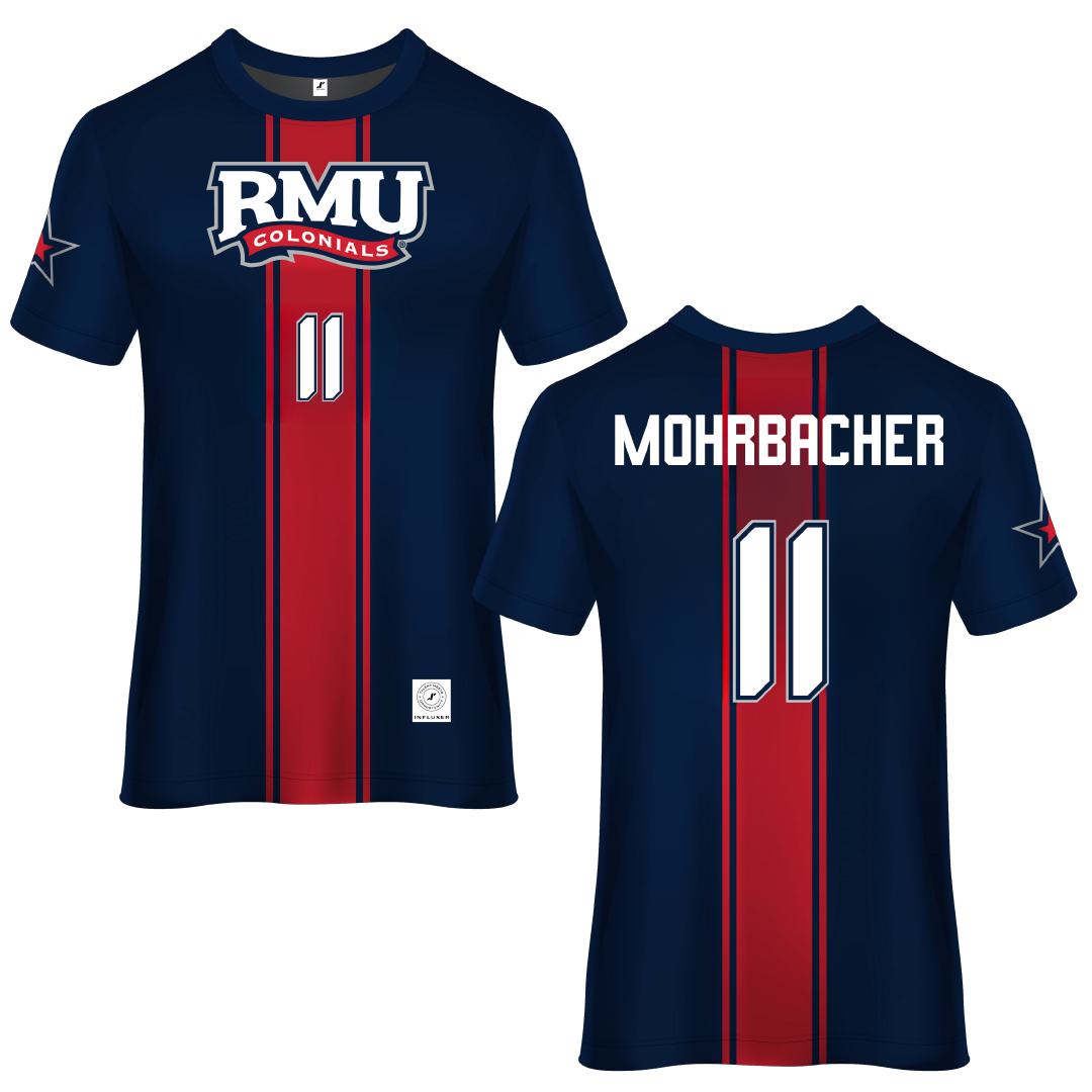 Robert Morris University Blue Soccer Jersey - #11 Renae Mohrbacher