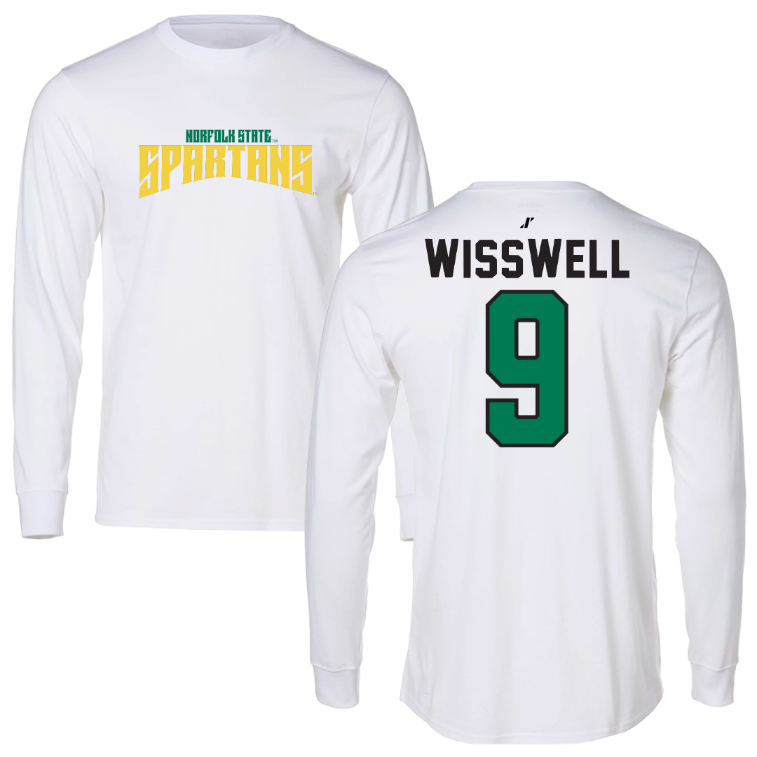 Norfolk State University Softball White Classic Performance Long Sleeve - #9 Leah Wisswell
