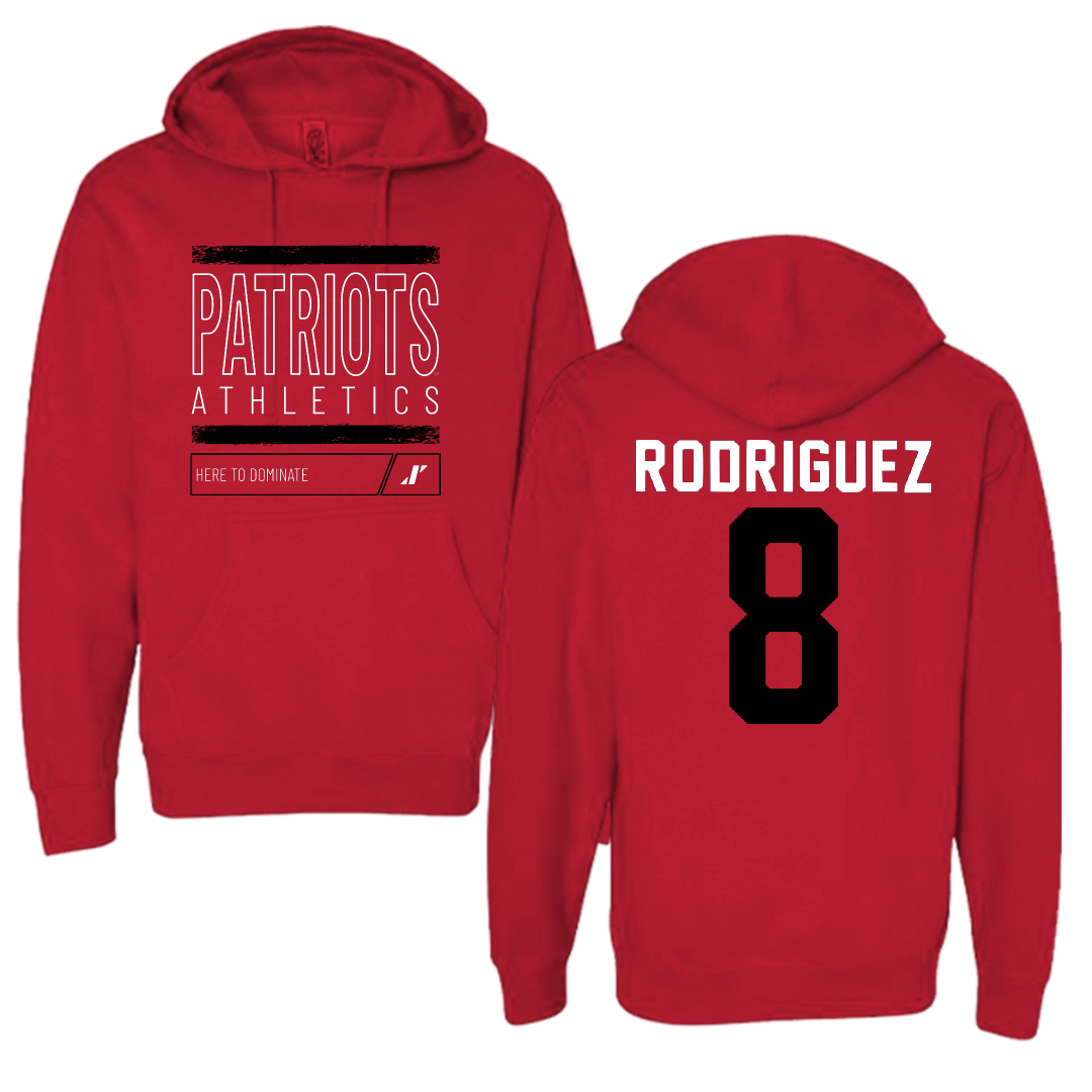 Dallas Baptist University Lacrosse Red Dominate Hoodie - #8 Brandon Rodriguez