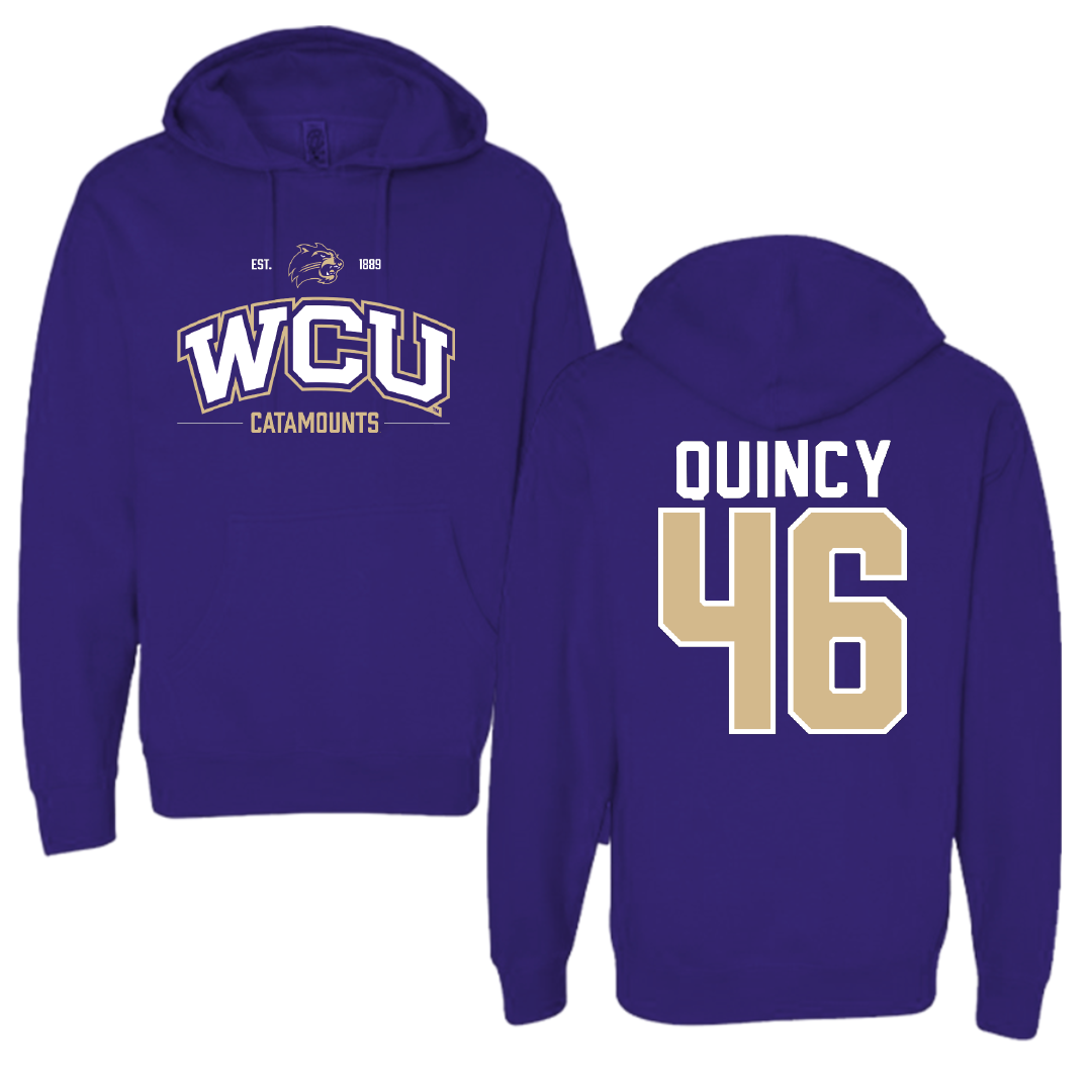 Western Carolina University Baseball Purple General Hoodie - #46 Adam Quincy