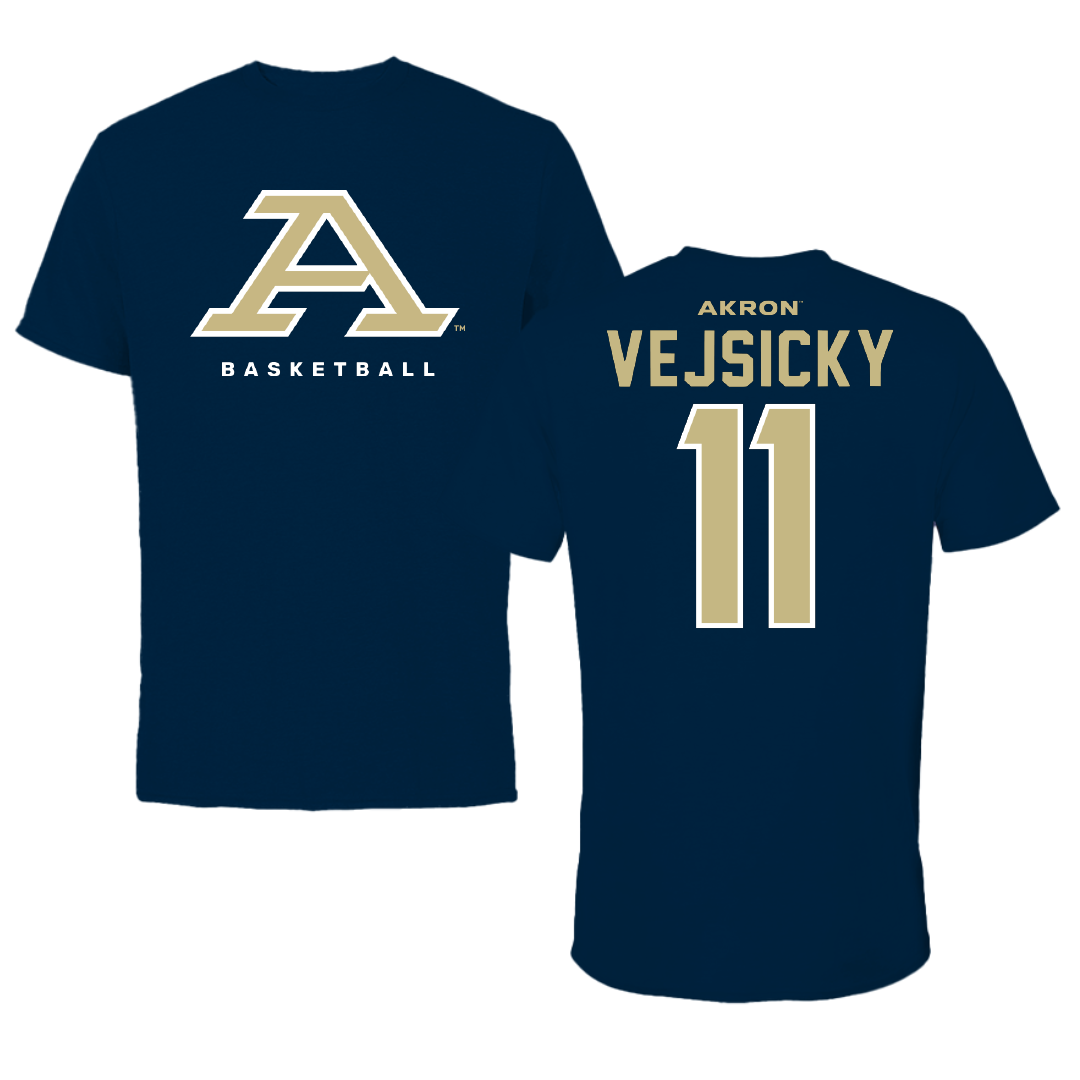 University of Akron Basketball Navy Tee - #11 Maddie Vejsicky