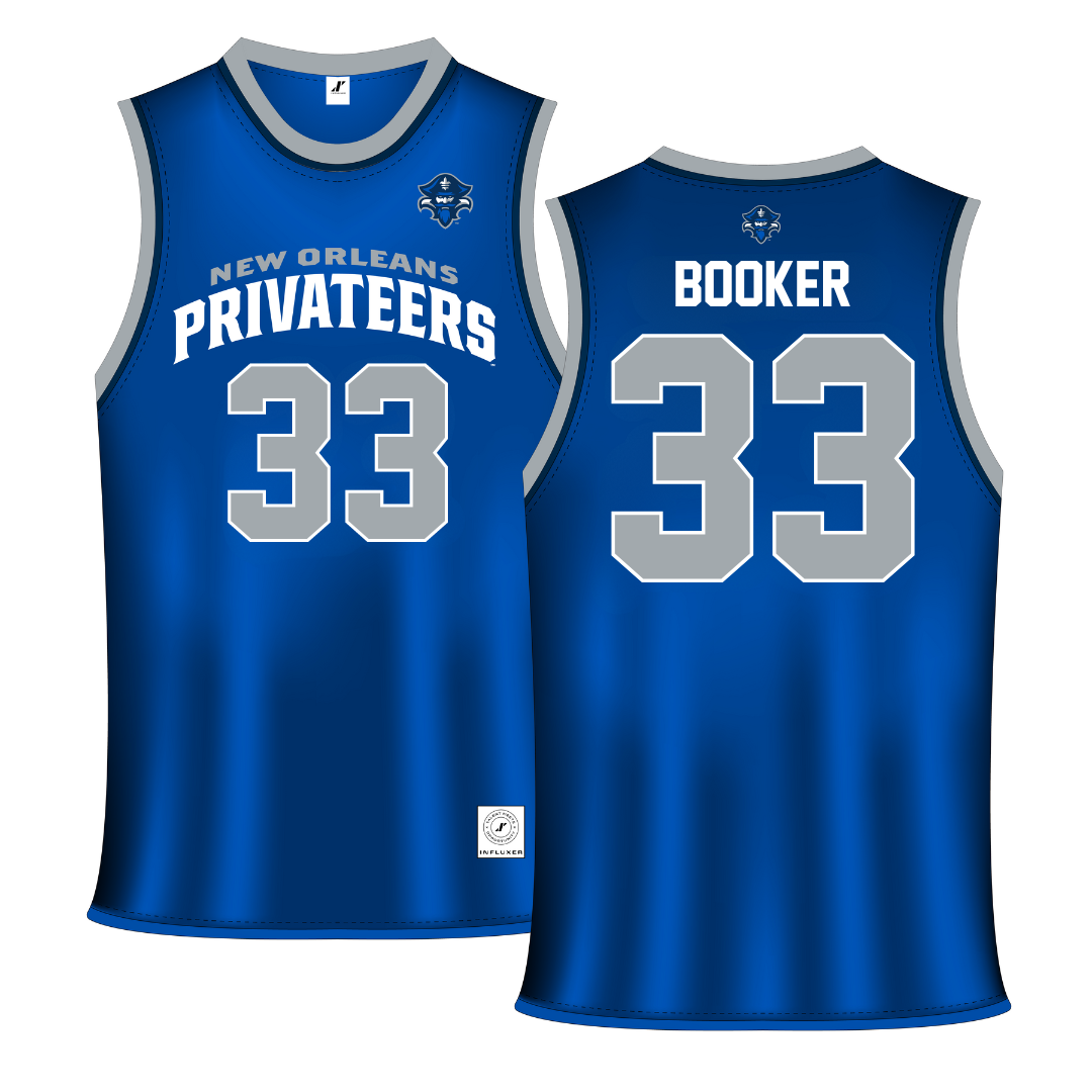 University of New Orleans Blue Basketball Jersey - #33 Dorian Booker