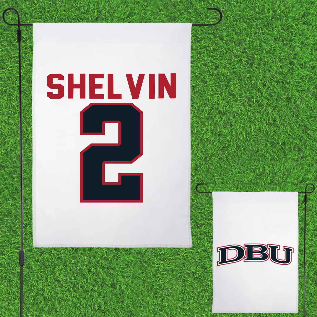 Dallas Baptist University Basketball White Garden Flag - #2 Jaden Shelvin