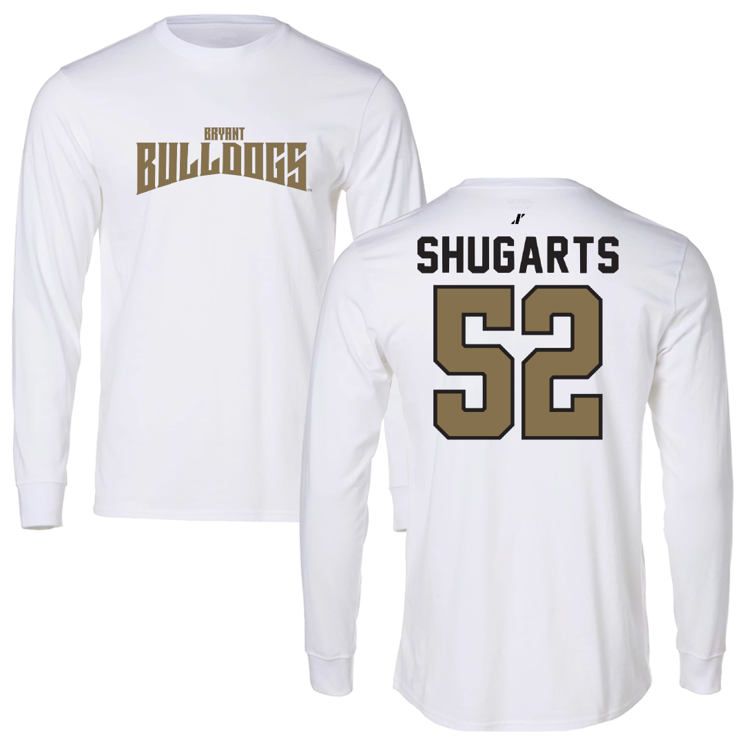 Bryant University Football White Classic Performance Long Sleeve - #52 Beau Shugarts
