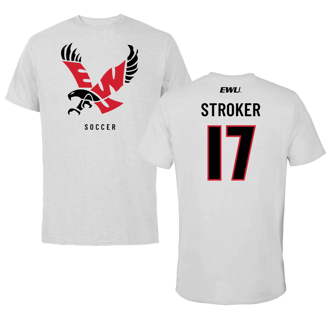 Eastern Washington University Soccer Light Gray Tee - #17 Kyla Stroker